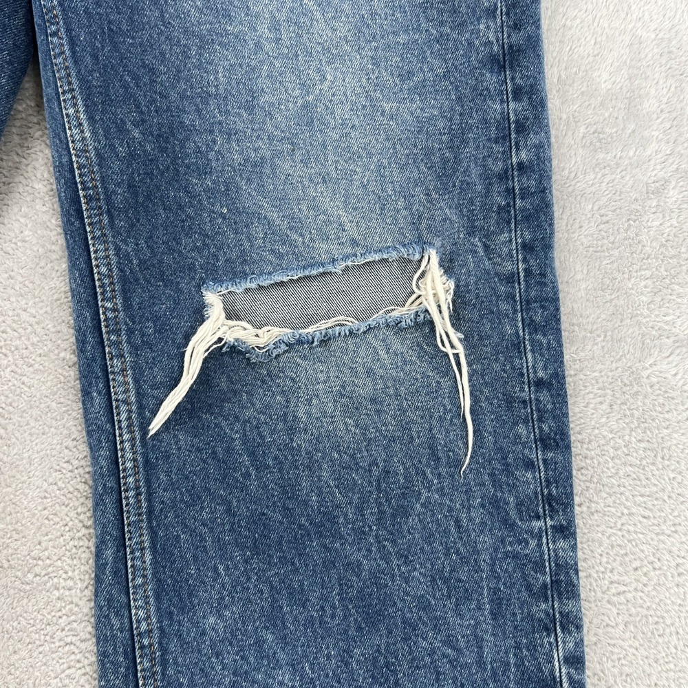 We The Free Baggy Wide Leg Distressed Jeans 29 Blue Knee Blowout Women Grunge - Picture 6 of 11